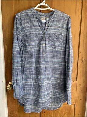 Merona Blue 100% Cotton Button-Up Shirt